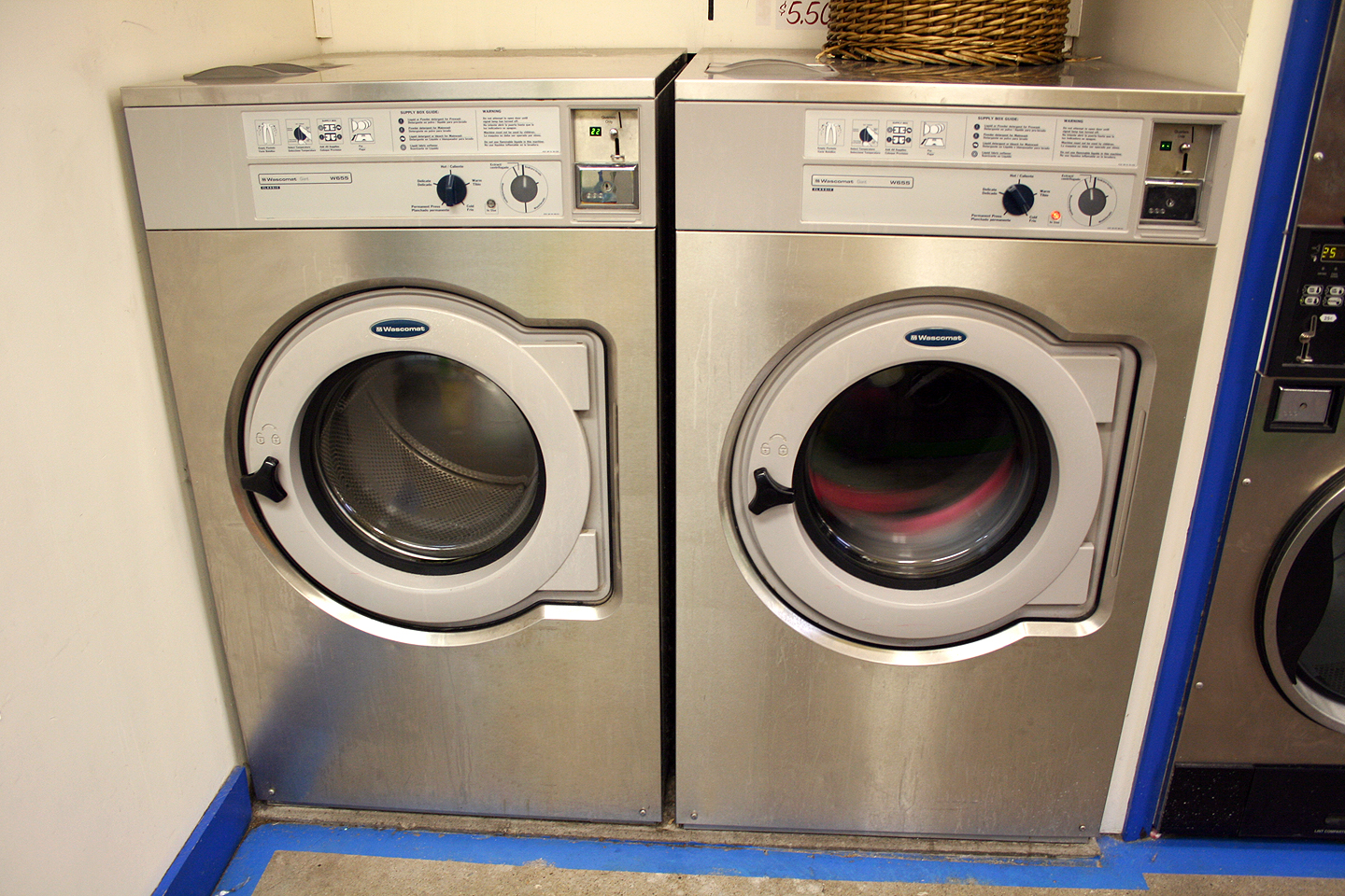 two Mega front load washing machines. - 24 hour laundromat in Iowa City