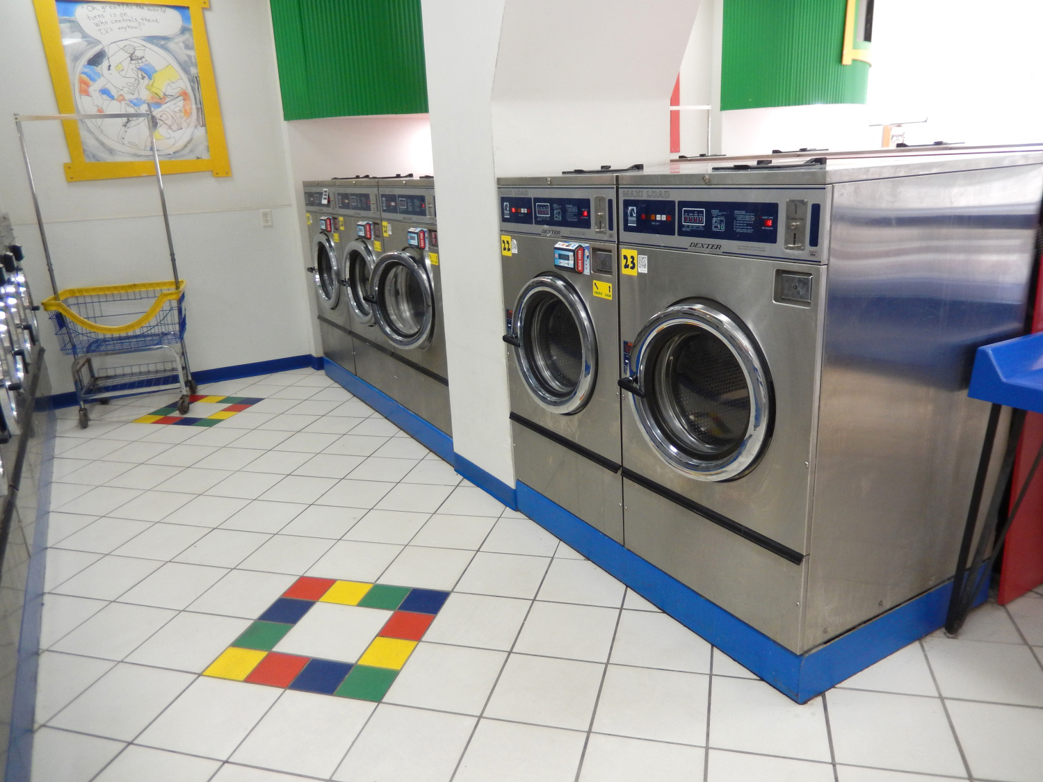 Large washing machines at Laundromania in North Liberty, Iowa  24 hour