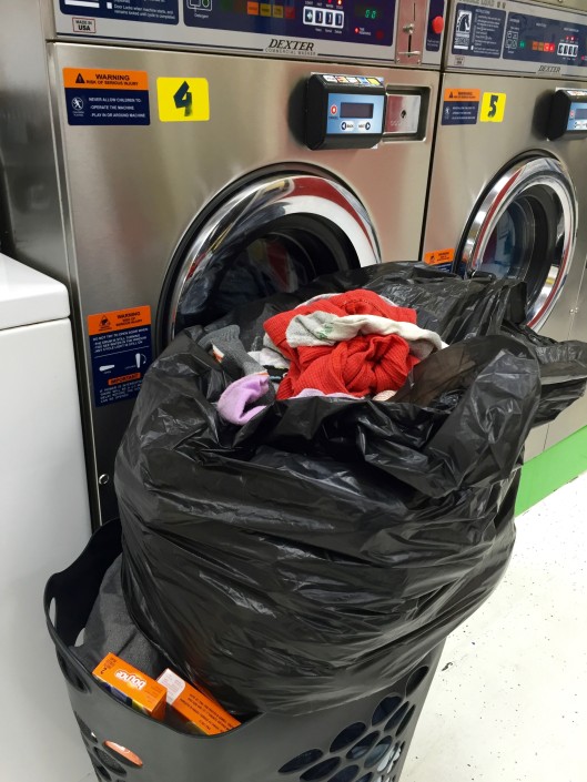 Bags of Laundry to be washed at Laundromat in Iowa