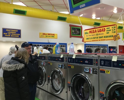 Waitingfor 60lb front load washing machines at Free Laundry Wednesday Event