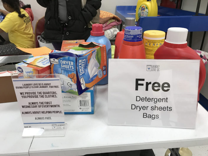 Free detergent, dryer sheets, and bags. Laundry Love QC is about giving people clean laundry, for free