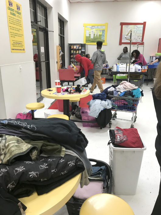 Lots of laundry at the Quad Cities Free Laundry evnt in January 2017