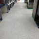 Finished new flooring is installed at the Davenport Laundromania laundromat location