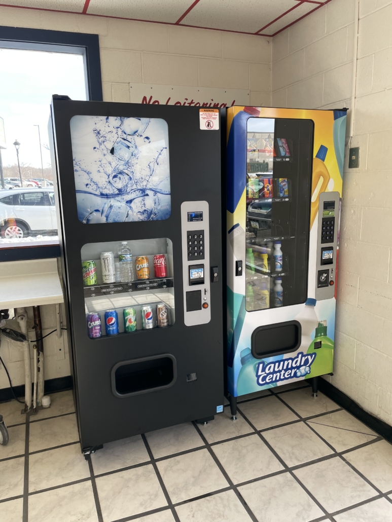 Soda Machine and Laundry Center Vending Machines at Spin City (Laundromania) in Coralville, Iowa